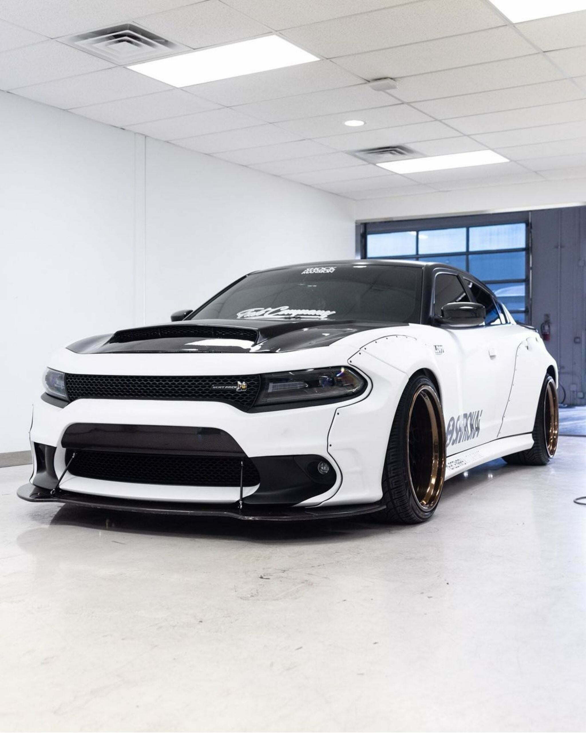 White Dodge Charger with ceramic coating